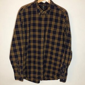 Uniqlo Navy Blue & Yellow Cotton Long Sleeves, XL